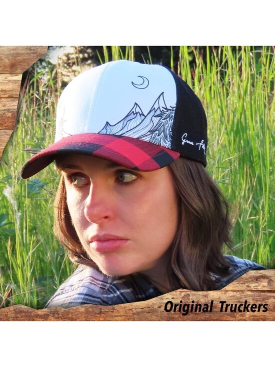 〽️Women Red Plaid Snapback Baseball Cap Beach Trucker Accessories Hats main image 4